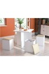 Appunto Table et 4 Tabourets Coffre Blancs - L 72 x l 72 x H 77.5 cm photo 4