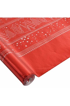 nappe de table generique nappe papier noël chromée 1,18x5m rouge