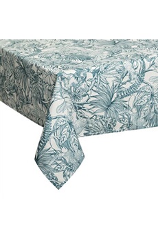 nappe de table atmosphera créateur d'intérieur - nappe antitache à motifs jungle 140x240cm bleu