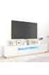 vidaXL Meuble TV avec lumières LED Blanc brillant 200x35x40 cm photo 2
