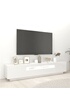 vidaXL Meuble TV avec lumières LED Blanc brillant 200x35x40 cm photo 3