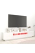 vidaXL Meuble TV avec lumières LED Blanc brillant 200x35x40 cm photo 4