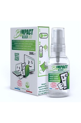 GENERIQUE Spray Nettoyant Ecran Smartphone et Lunettes - BIOIMPACT - 30ml - Certifié ECOCERT et Made in France