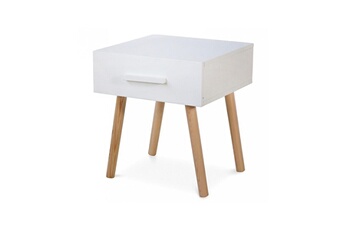 Commode et table à langer Homestyle4u Table de nuit tiroir blanc en pin