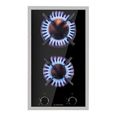Plaque de cuisson à gaz Goldflame Domino Prime 2 brûleurs en laiton brûleur vitrocéramique