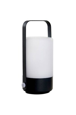 Lampe à poser Non renseigné ITEM INTERNATIONAL Lampe de table transportable LED - En PVC - Noir et blanc - Hauteur 19 cm - Largeur 10.5 cm - Profondeur 8.5 cm - 3 piles AAA non