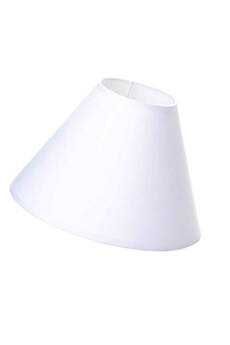abat-jour  unimasa unim... abat-jour conique blanc en polyester et métal - hauteur 17.5 cm - diamètre au plus large 25 cm - diamètre au plus petit 10 cm