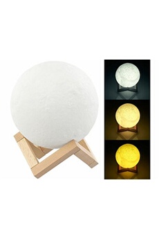 autres accessoires de décoration lunartec : lampe lune à luminosité et couleur variables, ø 15 cm