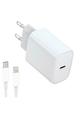 Chargeur Rapide 20W + Cable USB-C Lightning pour iPhone 13 / 12 / 11 / PRO  / MAX / MINI