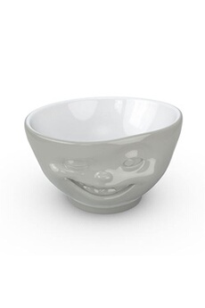 bols tassen mds bol clin d'oeil gris en porcelaine 500 ml - h. 8,8 cm ø 15,2 cm - passe au micro-onde et au lave vaisselle.