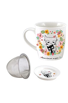 tasse et mugs faye tisanière springy en porcelaine avec infuseur