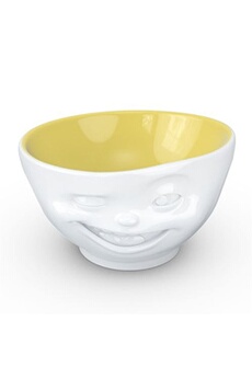 bols tassen mds bol clin d'oeil intérieur jaune - en porcelaine - jaune et blanc - contenance 500 ml - passe au micro-onde et au lave vaisselle.
