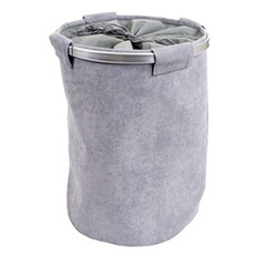 Panier à linge HWC-C34 55x39cm 65l velours gris