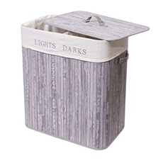 Panier à linge HWC-C21 63x55x34cm 100l gris bleu