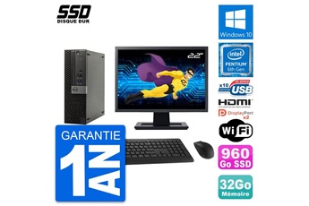 Unité Centrale Dell Pc Dell 5040 Sff Ecran 22" Intel G4400 Ram 32go Ssd 960go Hdmi Windows 10 Wifi