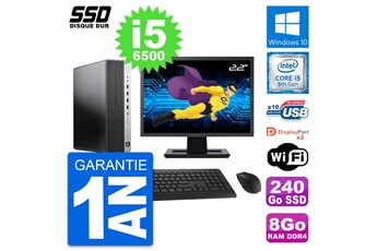 Unité Centrale Hp Pc Hp Elitedesk 800 G3 Sff Ecran 22" I5-6500 Ram 8go Ssd 240go Windows 10 Wifi