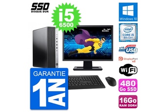 Unité Centrale Hp Pc Hp Elitedesk 800 G3 Sff Ecran 22" I5-6500 Ram 16go Ssd 480go Windows 10 Wifi