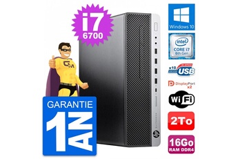 Unité Centrale Hp Pc Hp Elitedesk 800 G3 Sff Intel I7-6700 Ram 16go Disque Dur 2to Windows 10 Wifi