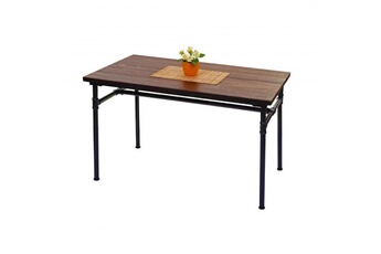 Mendler Chaises Table pour salle à manger hwc-h10b, bar, gastronomie, bois d'orme, standards fsc, noir-marron 120x70 cm