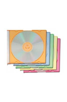 Boitier cd slim 5x5 couleurs pack 25 marque+generique