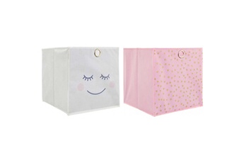 Commode et table à langer The Home Deco Kids Cubes de rangement 30x30 cm (lot de 2) girly - rose et gris