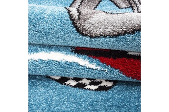 Tapis enfant Kids Formule 1 - tapis d'enfant a motifs voitures de course - bleu 120 x 170 cm