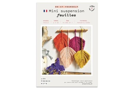 Autres jeux créatifs French Kits Kit créatif french kits macramé mini suspension 4 plumes