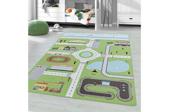 Tapis pour enfant Play Circuit - tapis enfant lavanle vert 140 x 200 cm