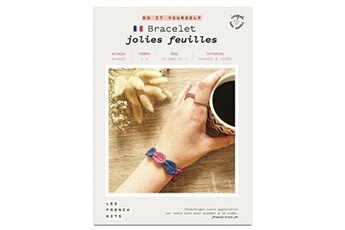 Autres jeux créatifs French Kits Kit créatif french kits macramé bracelet jolies feuilles