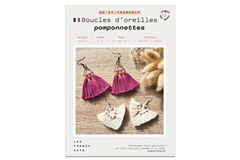 Autres jeux créatifs French Kits Kit créatif french kits macramé boucles d oreilles pompons