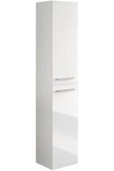 meuble de salle de bain pegane colonne salle de bain suspendue avec 2 portes coloris blanc laqué - 150 x 30 x 25 cm