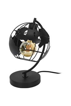lampe à poser the home deco factory - lampe en métal noir globe a poser