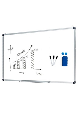 Tableau de bureau Giantex tableau magnétique effaçable à sec, blanc 90 x 60  cm,avec accessoires