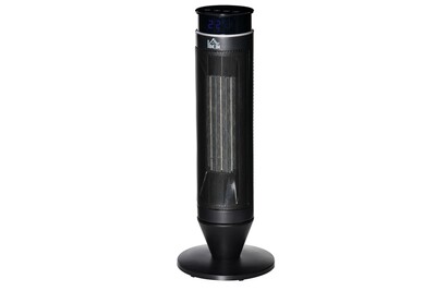 Radiateur à eau chaude HOMCOM Chauffage soufflant oscillant 2000 w - mini radiateur céramique ptc - 3 modes - télécommande incluse - chauffage d'appoint noir