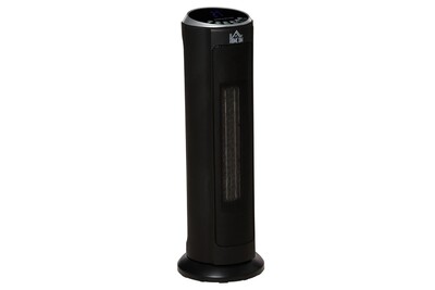 Radiateur à eau chaude HOMCOM Chauffage soufflant oscillant 2000 w - mini radiateur céramique ptc - 3 modes - télécommande incluse - chauffage d'appoint noir