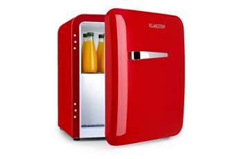 KLARSTEIN Refrigerateur bar Mini refrigerateur a boissons - 37 litres , compartiment congelateur 39db design retro rouge