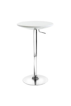 table haute idimex table haute de bar dominik, en plastique blanc