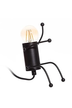 lampe à poser ixia lampe en métal noir - 13 x 8 x 15 cm - ampoule e27 non fournie