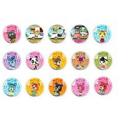 Ronde Carte pour Animal Crossing Series 5 Amiibo pour Switch HAOBUY - Ours 15PCS