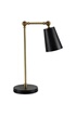 Homcom Lampe de table style néo-rétro - lampe de bureau - douille E27 40W max. - pied corps articulé métal doré, abat-jour conique noir photo 1