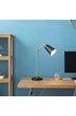 Homcom Lampe de table style néo-rétro - lampe de bureau - douille E27 40W max. - pied corps articulé métal doré, abat-jour conique noir photo 2