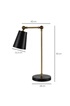 Homcom Lampe de table style néo-rétro - lampe de bureau - douille E27 40W max. - pied corps articulé métal doré, abat-jour conique noir photo 3