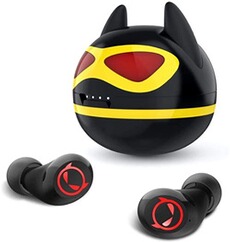 Ecouteurs Chronus Enfants Écouteurs Sans Fil Mignon Bat Devil Bluetooth 5.0 Écouteurs Sans Fil (Noir)-Chronus