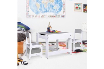 Armoire bébé Vidaxl Table pour enfants avec 2 chaises blanc mdf