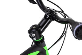 VTT Semi-rigide KS Cycling 26 Pouces - Cadre 50 Cm, 21 Vitesses Shimano - Noir/vert Pour Adultes 180-195 Cm