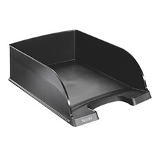 Leitz - Corbeille à courrier - Maxi Format Plus Jumbo - Noire - Lot de 4