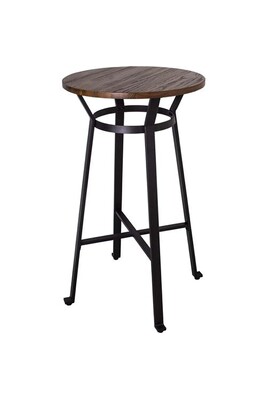 Chaise et Tabouret de bar Antic Line Créations - Table ronde mange-debout plateau en bois d'orme 60 cm
