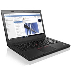 Lenovo PC Portable 14 Thinkpad L460 8Go SSD 256Go Intel Core I3-6100U 2,30Ghz Avec Webcam - Reconditionné