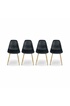 Alice's Home Lot de 4 chaises scandinaves - Lars - pieds en métal couleur bois fauteuils 1 place noirs photo 1