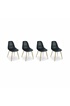 Alice's Home Lot de 4 chaises scandinaves - Lars - pieds en métal couleur bois fauteuils 1 place noirs photo 2